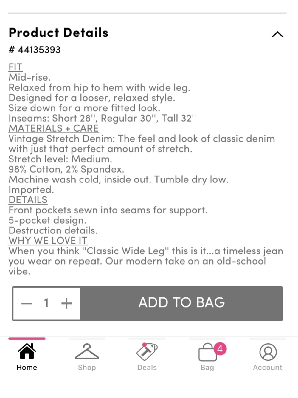 Torrid NWT Wide Leg Stretch Jean - Picture 10 of 15